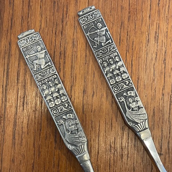 Vintage Hardanger KONGE TINN Pewter Norway Viking Smart Choice Flatware - Spoons - Picture 5 of 5